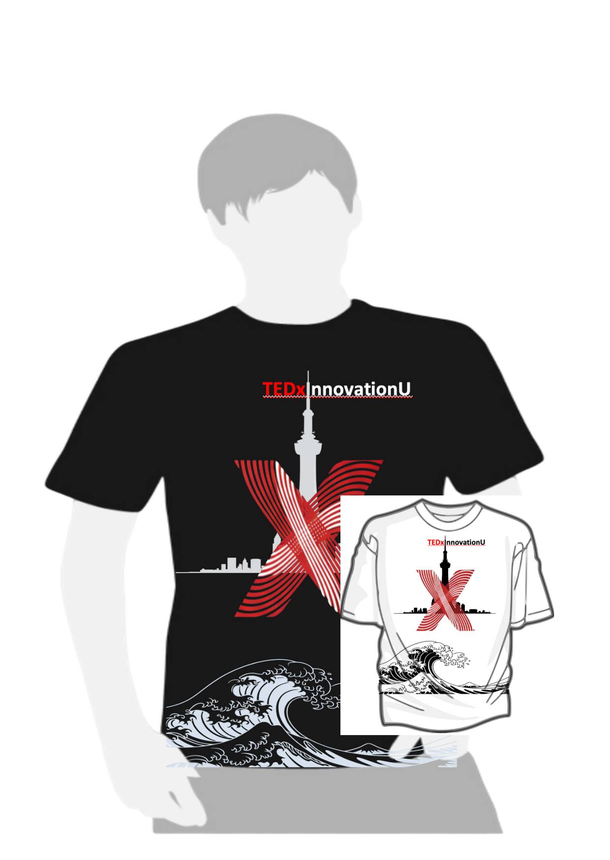 Immersive display of InnovationU merchandise at the showcase stage