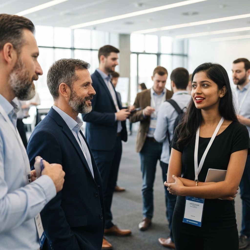 Attendees networking